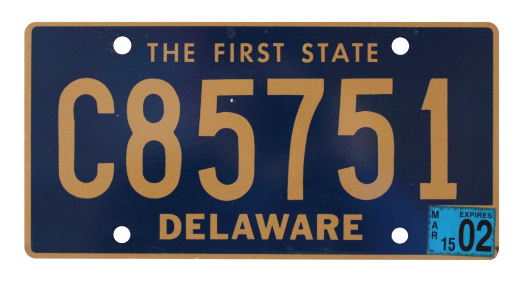 Lownumber Delaware license plate auctioned for 410K DBT