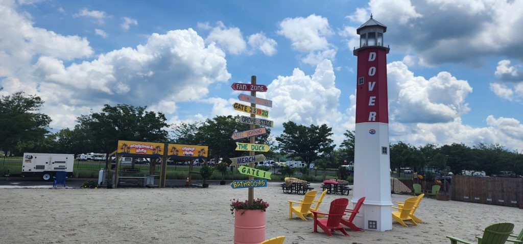 Miles Beach is the newest attraction at Dover Motor Speedway's Fan Zone. l DBT PHOTO BY JENNIFER ANTONIK