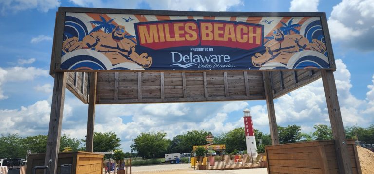 Miles Beach is the newest attraction in the Dover Motor Speedway's Fan Zone. l DBT PHOTO BY JENNIFER ANTONIK