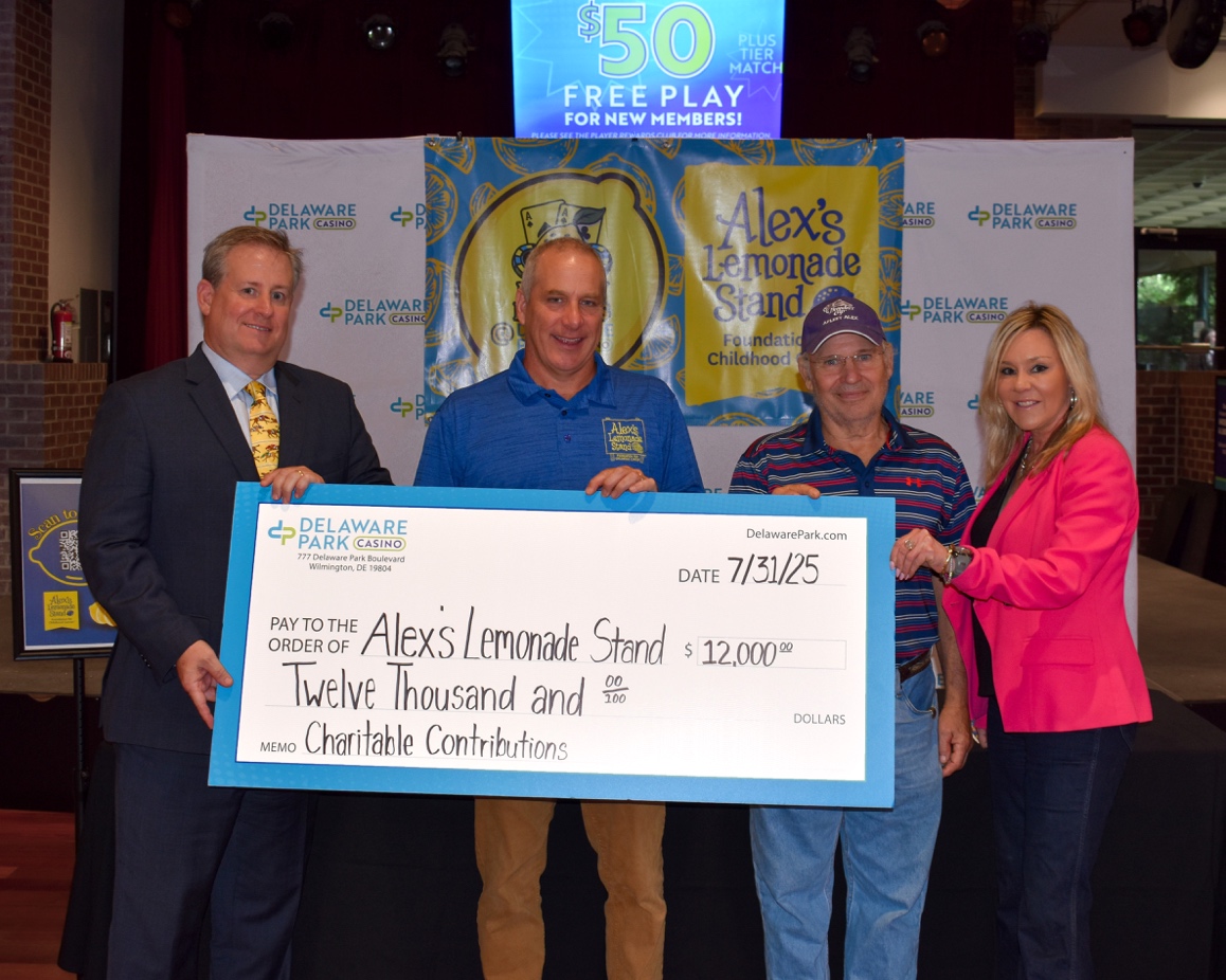 Delaware Park Casino donated $12K to Alex’s Lemonade Stand Foundation