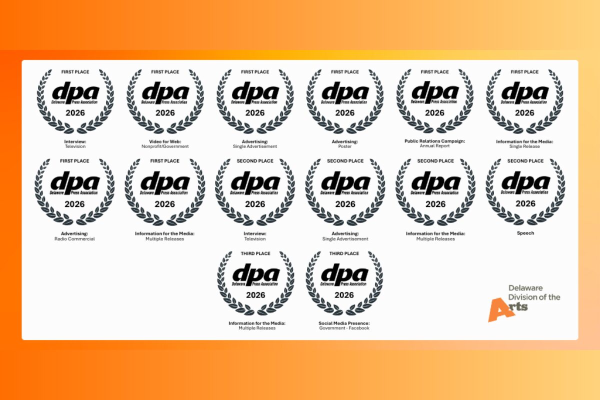 Delaware Division of the Arts earns 20 awards for communications excellence
